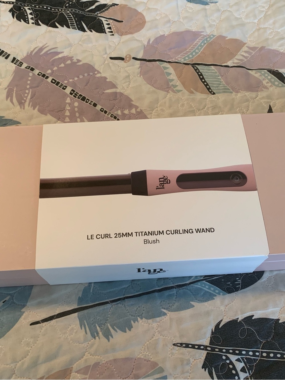 NIB L’ange 25mm Titanium Curling Wand in Blush Pink